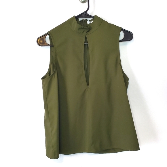 Tobi Tops - Tobi Small Olive Green Sleeveless Tank